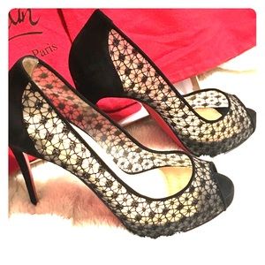 Authentic Christian Louboutin peep toe heels